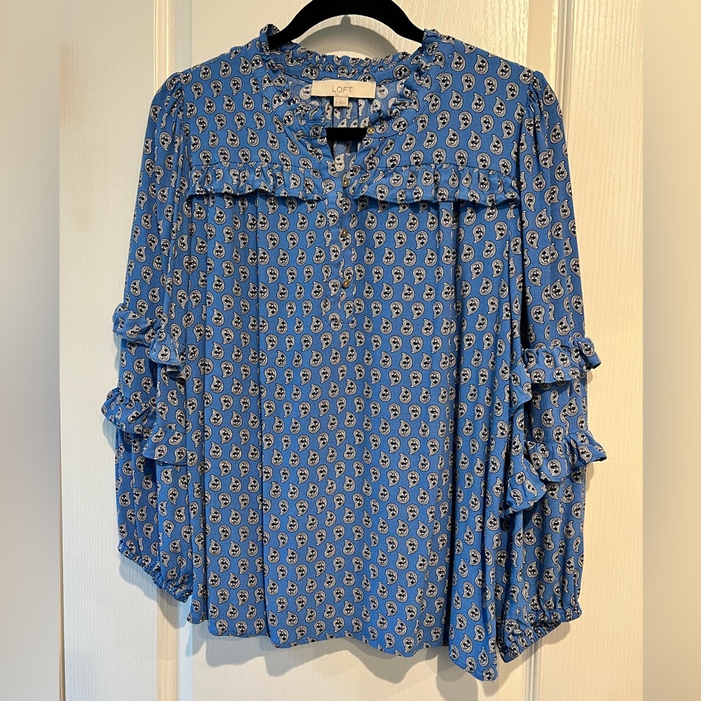 Blue Patterned Women's Top